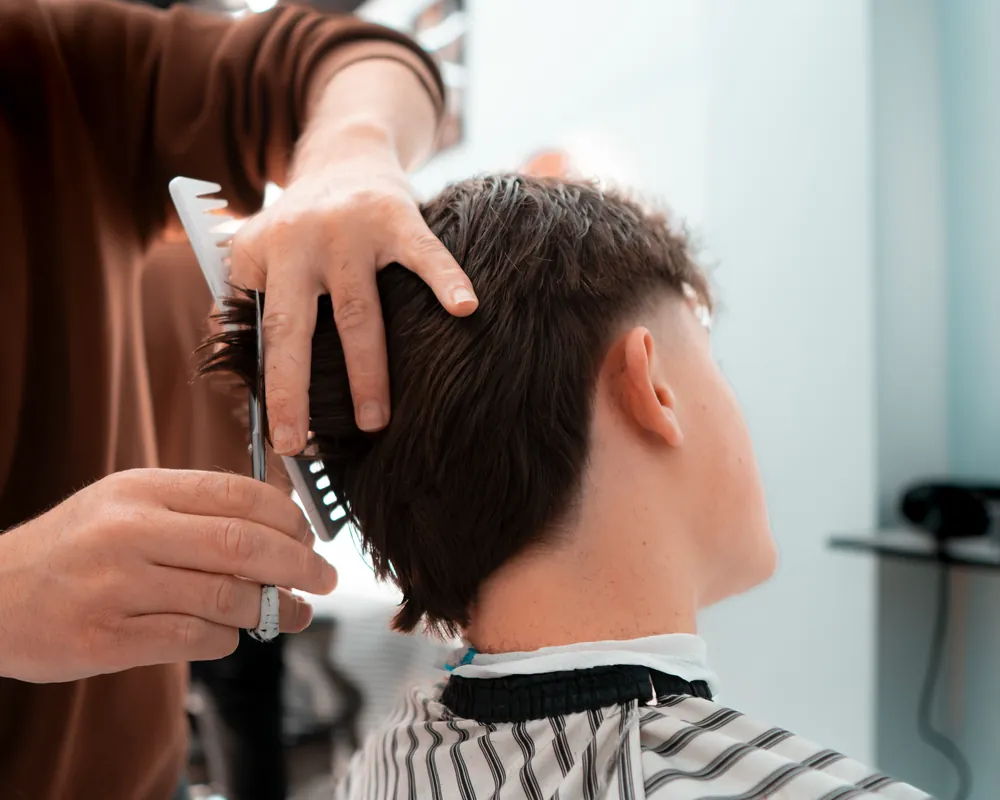 Corte a tijera, detalle del degradado